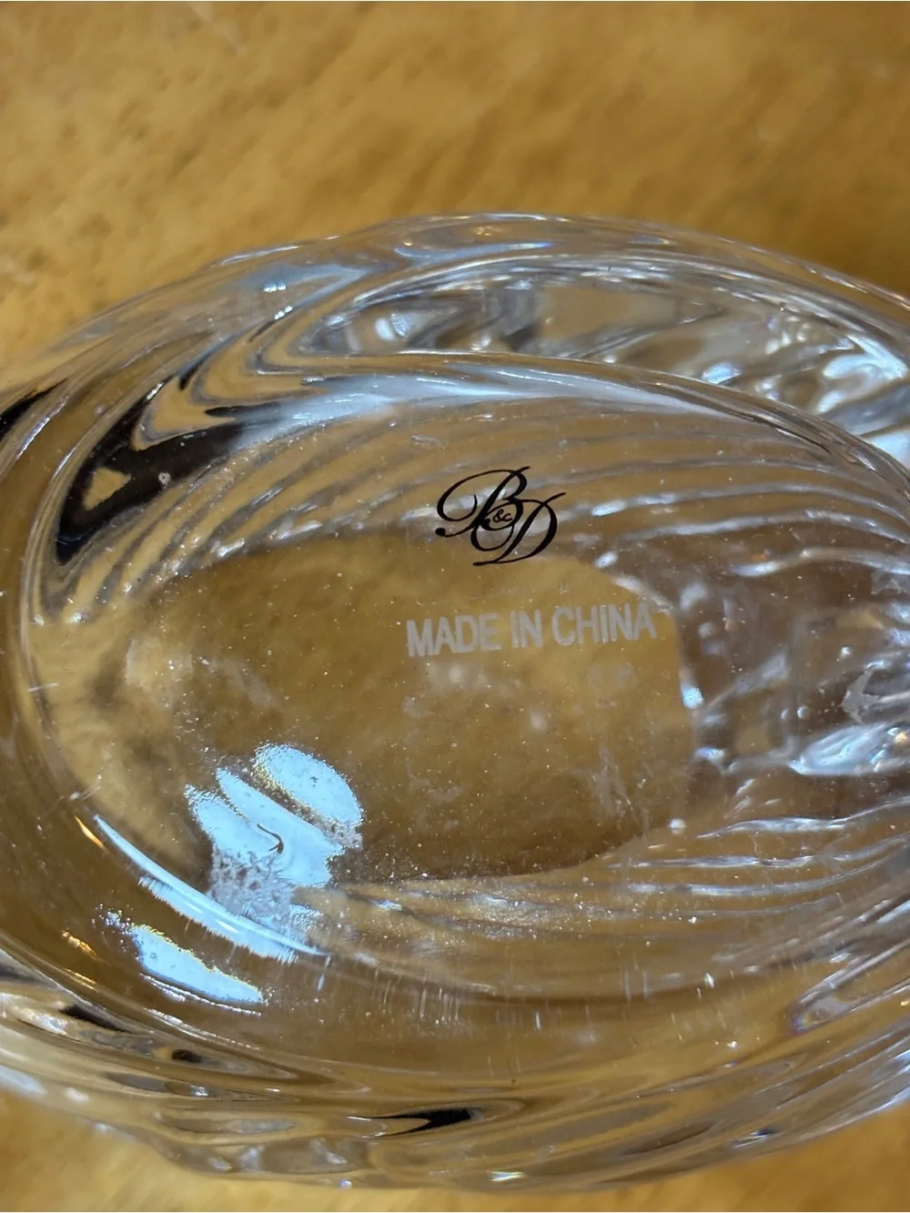 P&D Clear Crystal Glass Swan Bowl Figurine Decorative Candy Trinket Dish